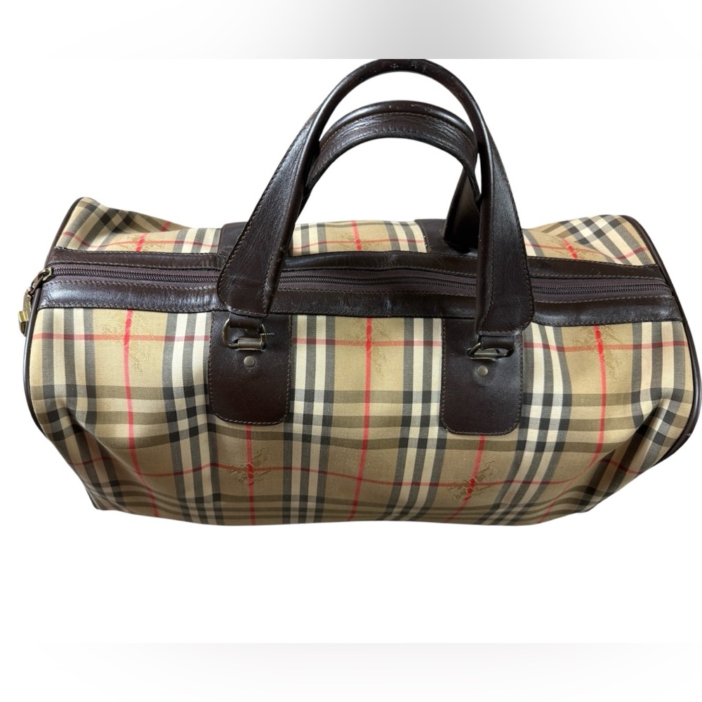Auth Burberrys Nova Check Travel Bag Black Patter Canvas - Picture 14 of 14